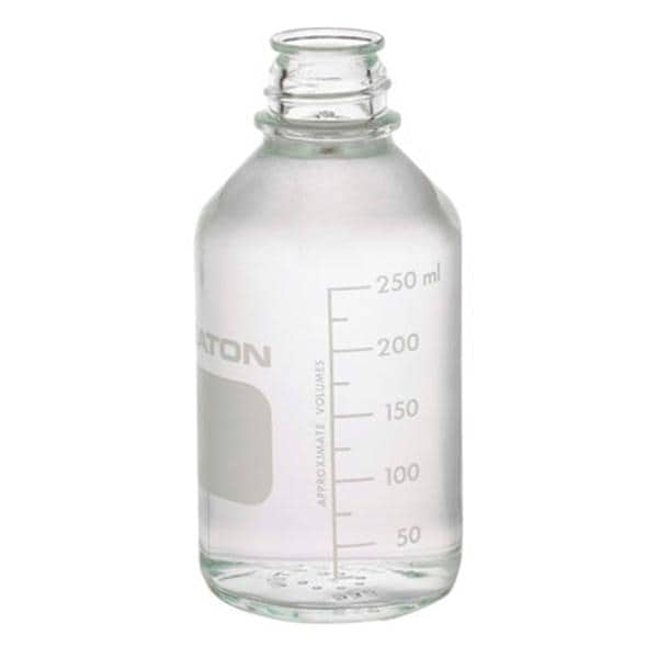 Wheaton Media Bottle Borosilicate Glass Clear 250mL 48/Pk