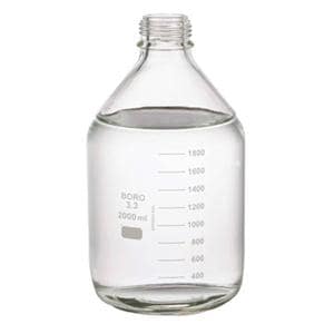 Lab 45 Media Bottle Borosilicate Glass Clear 2000mL 6/Pk