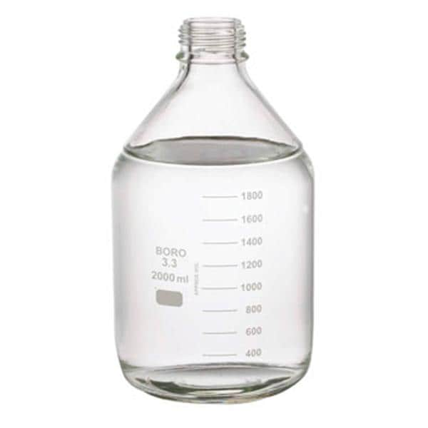 Lab 45 Media Bottle Borosilicate Glass Clear 2000mL 6/Pk