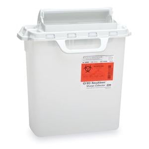 Recykleen Sharps Container 3gal Pearl 15-3/4x13-1/2x6" Perimeter Lock Plastic Ea