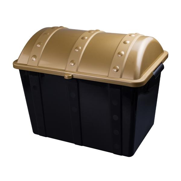 Treasure Chest Empty Plastic 15 in x 13 in x 17 in Black / Gold Ea