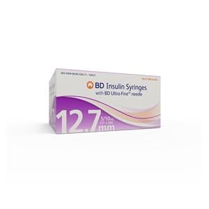 Ultra-Fine Insulin Syringe/Needle 30gx1/2" 3/10cc Tan Conventional LDS 100/Bx, 5 BX/CA