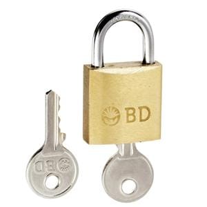 Sharps Lock Red 1/4x1x1-3/4" Brass Padlock Metal For Containers 12/Ca