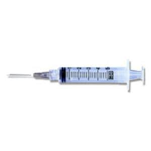 Hypodermic Syringe/Needle 21gx1" 5cc Green Conventional Low Dead Space 100/Bx