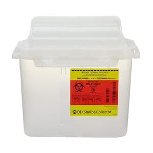 Sharps Container 5.4qt Clear 4-8/10x12x12" Hrzntl Counterbalanced Dr Ld Plstc EA, 20 EA/CA