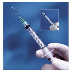 Integra Hypodermic Syringe/Needle 21gx1-1/2" 3cc Grn Dtchbl Ndl Sfty LDS 100/Bx