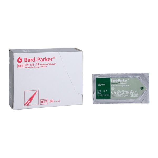 Bard-Parker Safety Lock Carbon Steel Sterile Surgical Blade #11 Disposable 50/Bx, 3 BX/CA