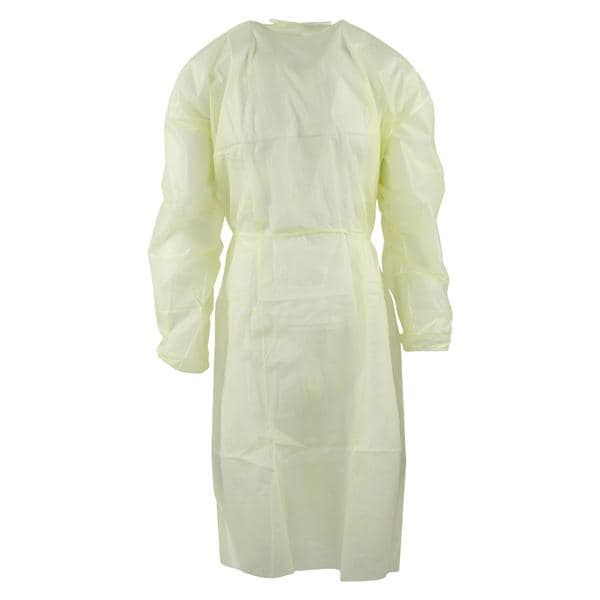 Isolation Gown 3 Layer SMS X-Large Yellow 10/Pk