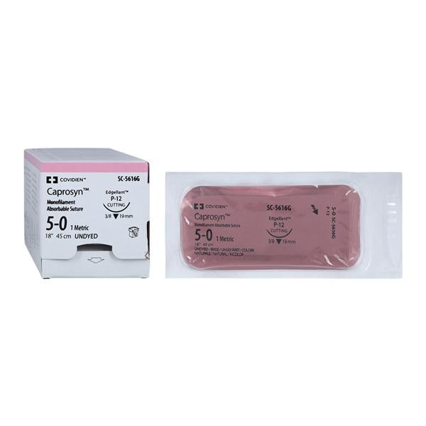 Caprosyn Suture 5-0 18" Glycolide/Lactide Monofilament P-12 Undyed 12/Ca