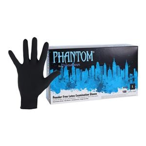 Phantom Latex Exam Gloves Large Black Non-Sterile