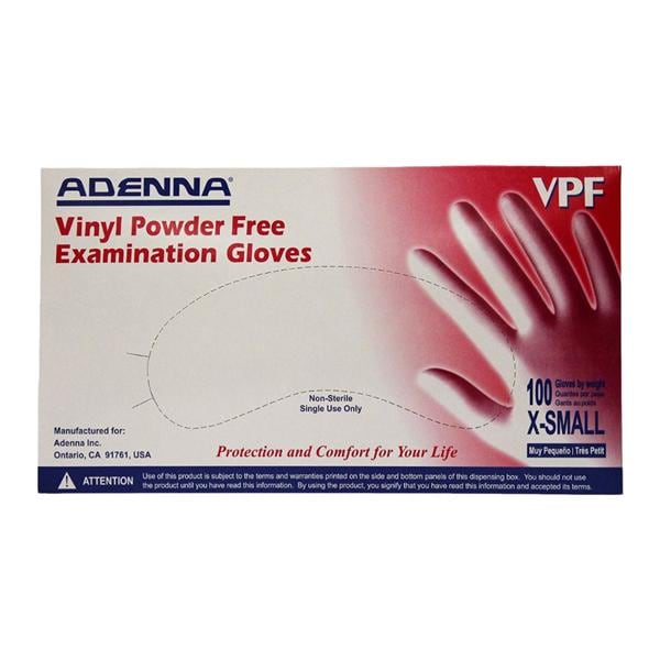 Vinyl Exam Gloves X-Small Clear Non-Sterile