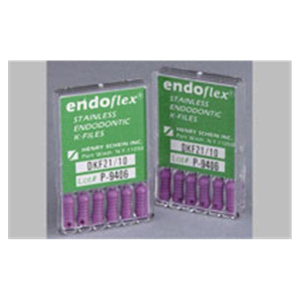 Endoflex Hand K-File 25 mm Size 45-80 Stainless Steel Assorted 6/Bx