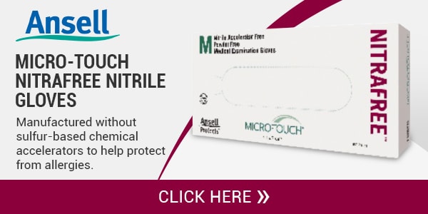 Ansell Micro-Touch NitraFree Nitrile Gloves Powder-Free Disposable