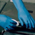 Blue Utility Gloves with Textured Fingers